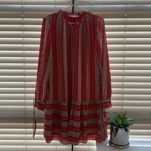 LOFT Red pattern shirt dress